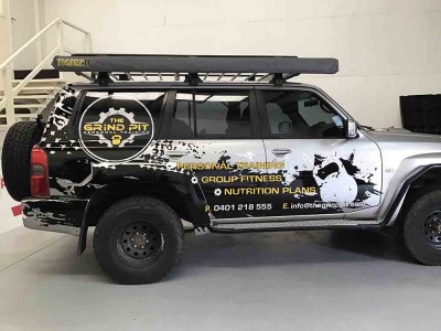 7. the grind pit vehicle signage